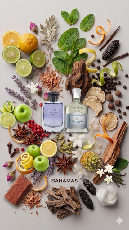 Bahamas | Reminds you of Hawas Rasasi+Virgin Island Water Creed | Extrait De Parfum|