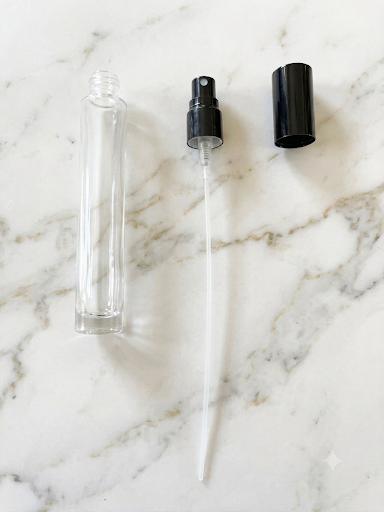 10ml Tall Premium Glass Bottle with Cap with 130mcl atomiser set | Type Screw
