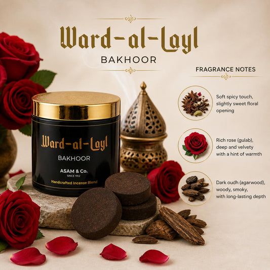 Ward Al Layal by Asam & Co|  60g |5 Bakhoor Tablet in each Box