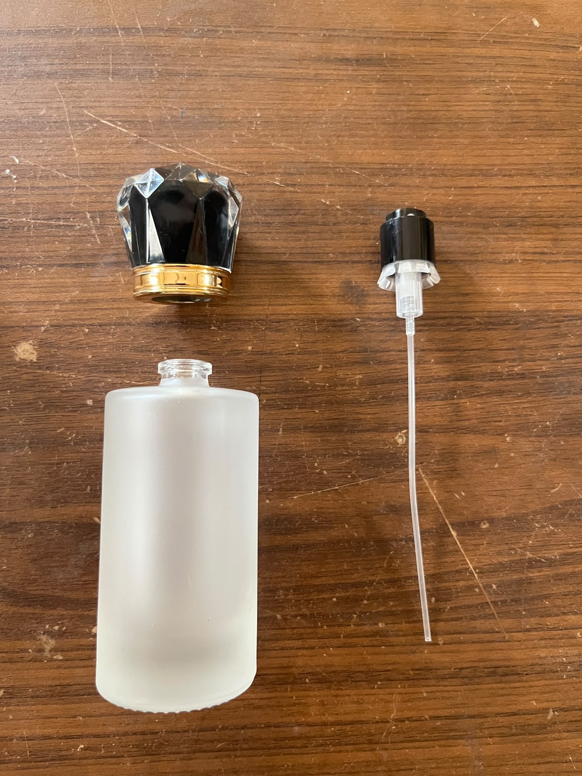 50ml Matte Cyril Bottle with Premium Crown Cap with 130mcl atomiser set | Type Crimp